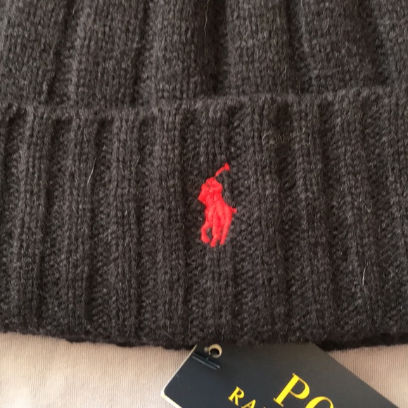 Brand New Polo Ralph Lauren Navy Blue Knit 50% Wool Beanie Hat - Picture 3 of 11